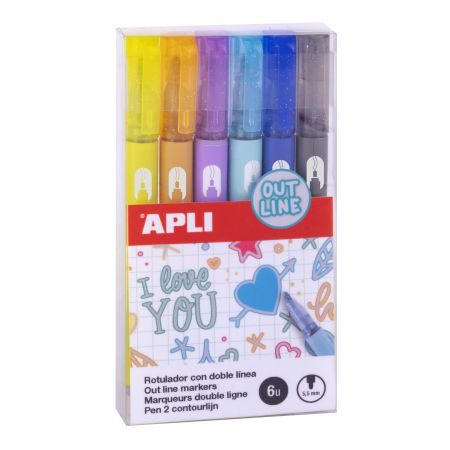 Apli - Marqueurs double ligne OUT LINE