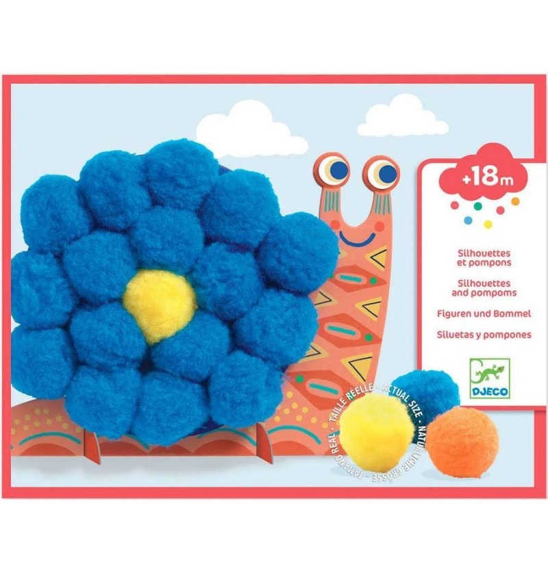 Djeco Collages Pompons - Animaux Tout Doux - Fsc Mix