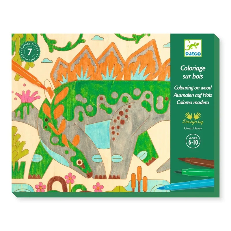 Djeco Coloriages Bois - Dino World - Fsc Mix (Packaging)