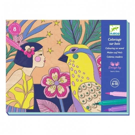 [DJ08738] Djeco Coloriages Bois - Sweet Girls - Fsc Mix (Packaging)