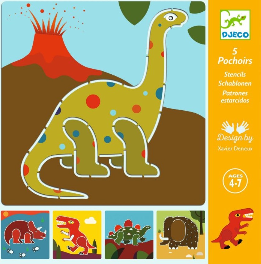Djeco Pochoirs - Dinosaures - Fsc Mix (Packaging)
