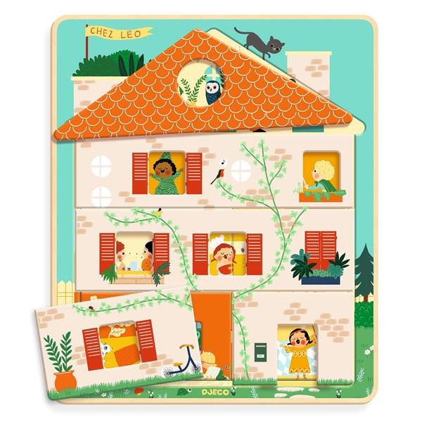 [DJ01489] Djeco Puzzle 3 Niveaux - Chez Leo - Fsc 100%
