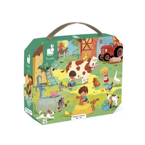 Janod Puzzle Une Journee A La Ferme - 24 Pcs