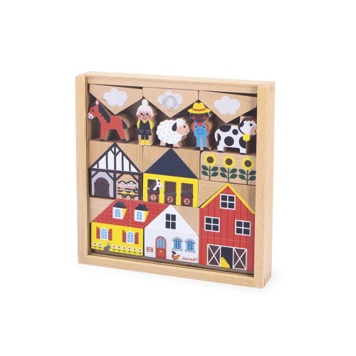 Janod Tapis - Set De Cubes Campagne