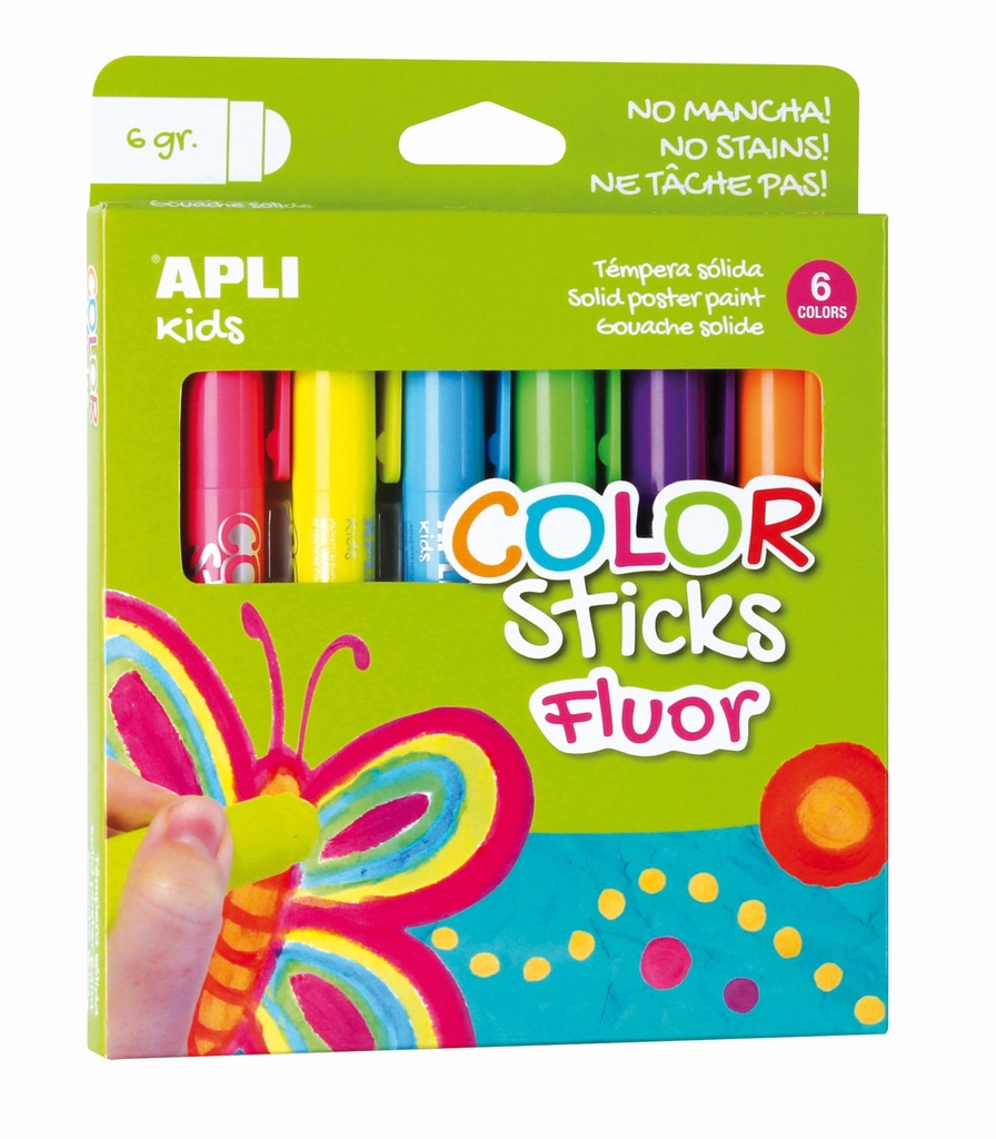 [000014404] Apli 6 Tubes Gouache Solide Fluo