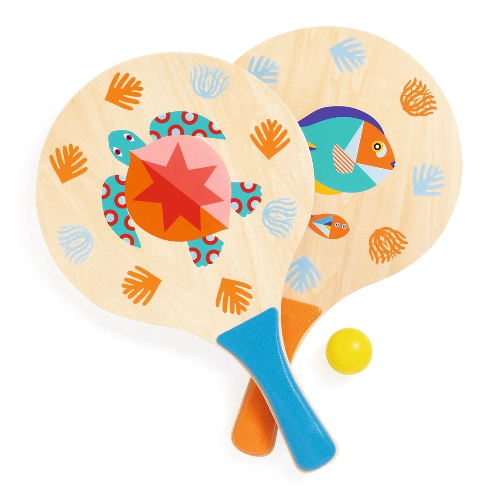 [DJ02081] Djeco Raquettes - Raquettes Plage - Sea - Fsc 100%