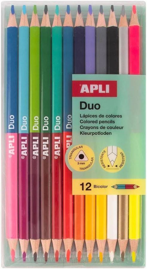 Apli Crayons de Couleurs Duo