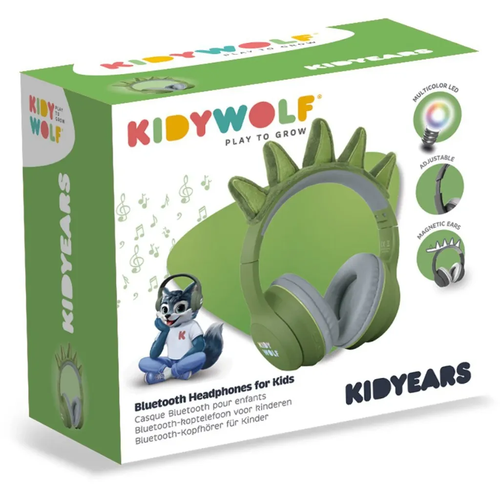 Kidywolf Casque audio bluetooth dinosaure