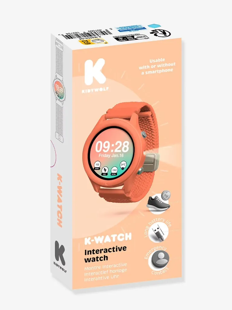 Kidywolf K-WATCH Montre interactive corail