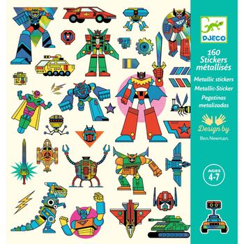 [DJ09276] Djeco - Stickers métallisés Robots