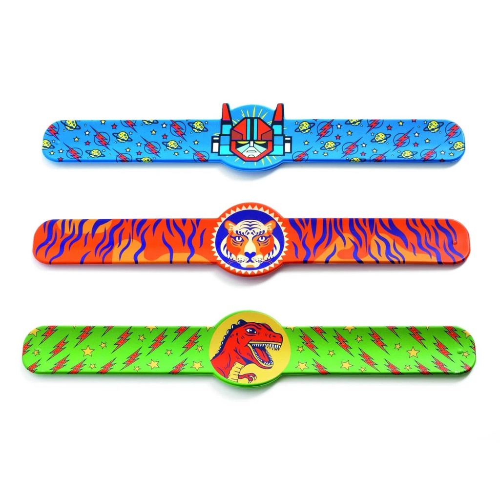 [DD03456] Djeco - Bracelets enrouleurs dino tigre et superhéros
