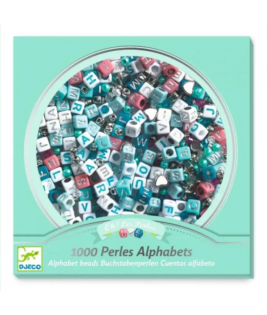 Djeco - 1000 perles Alphabets argent