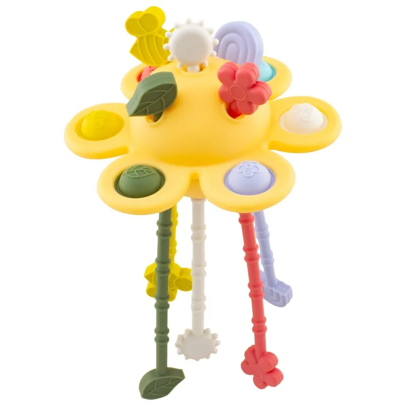 [7135] Ulysse Silicone : Jouet D'Éveil Lune jaune