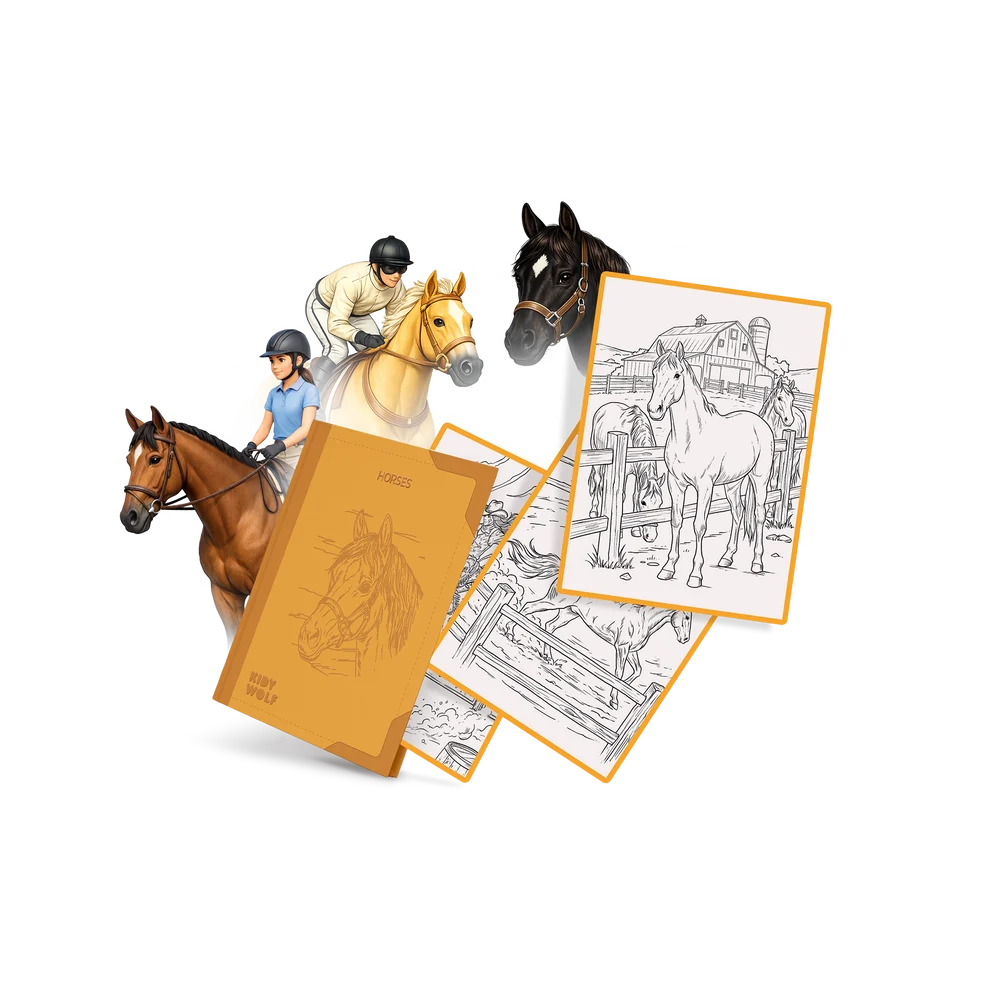 [[KIDYDRAW-PAD-REFILL8-HOR]] Kidywolf 30 recharges de dessins "chevaux"