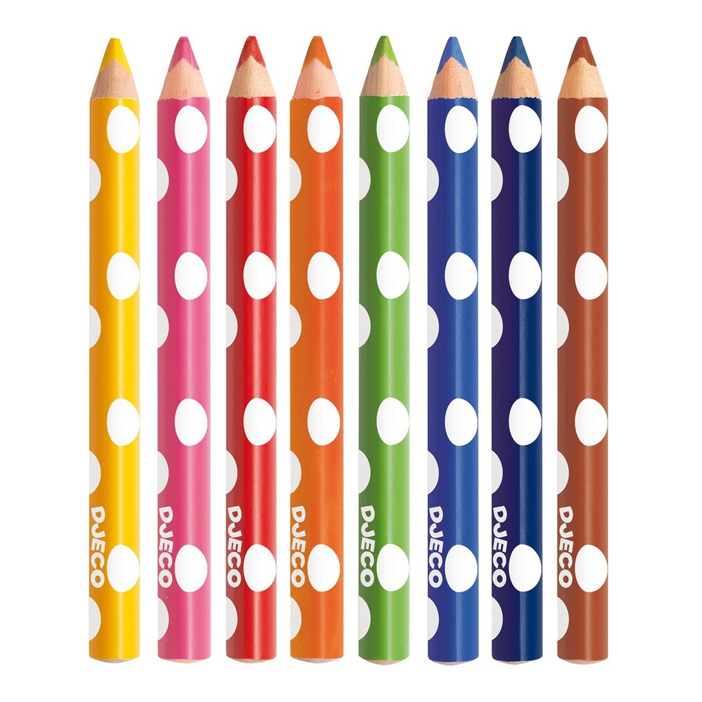 [DJ09004] Djeco - 8 crayons de couleur pour les petits