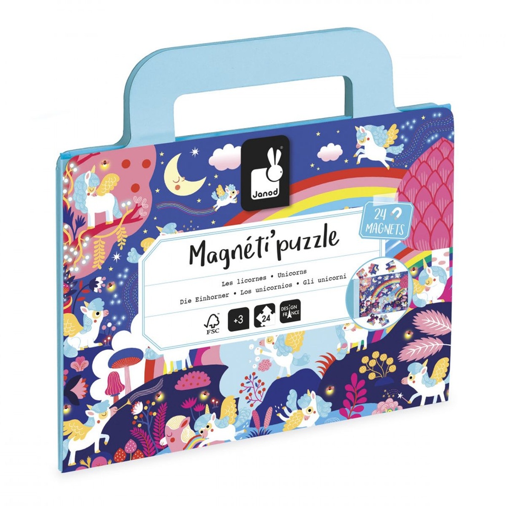 Janod - Magneti'Puzzles - Licornes 24 Pcs