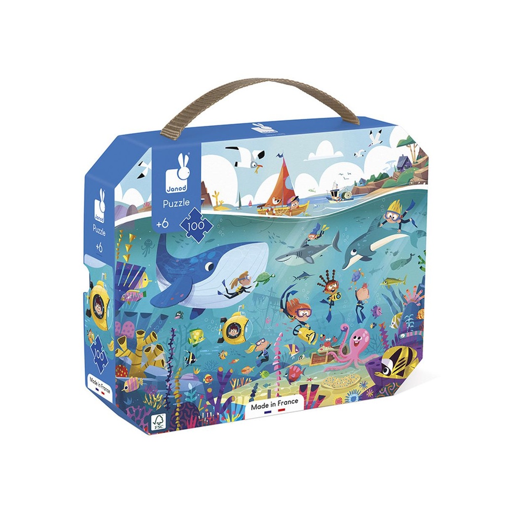 Janod - Puzzle Les Fonds Marins - 100 Pcs