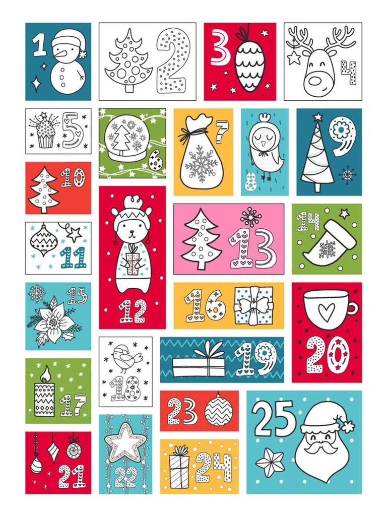 Graffy Christmas - calendrier de l'avent à colorier